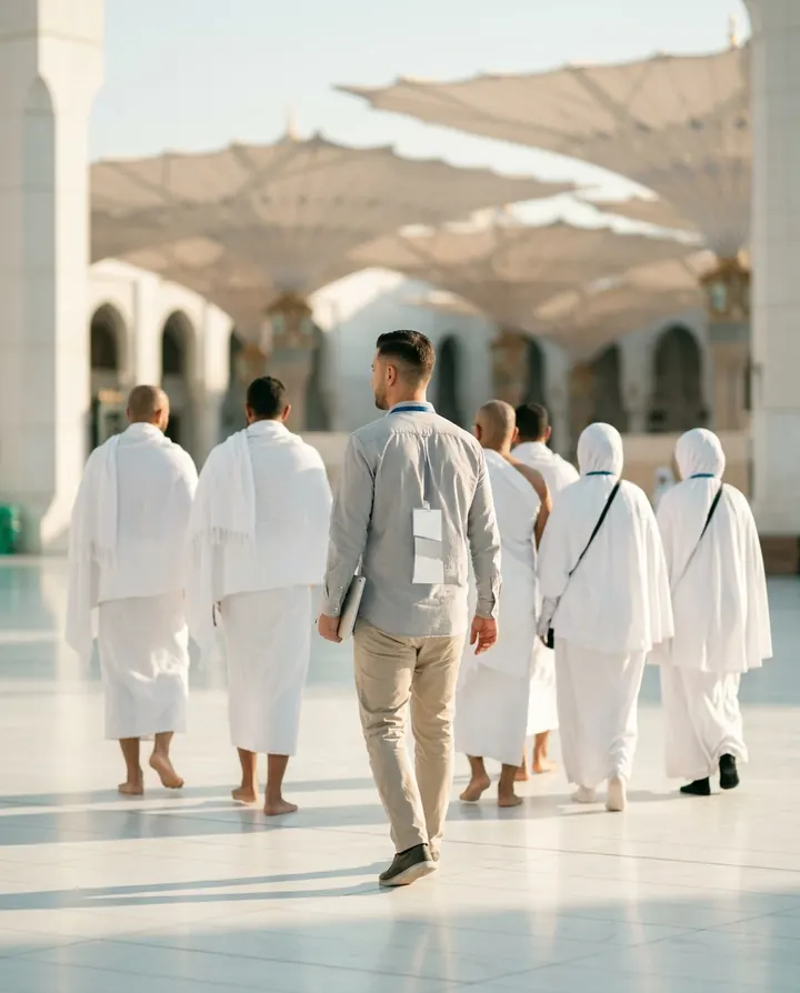 مشرف فوج يرافق المعتمرين